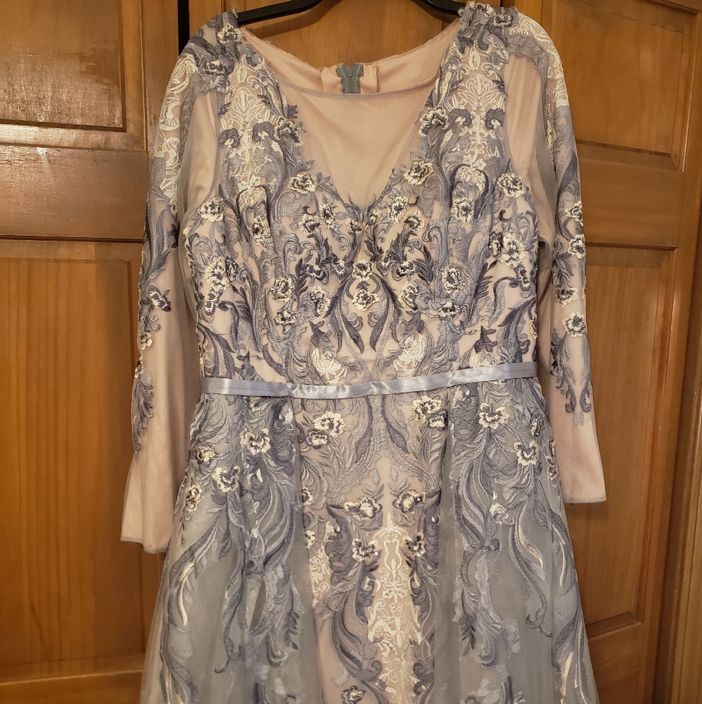 Couture long sleeve beaded gown